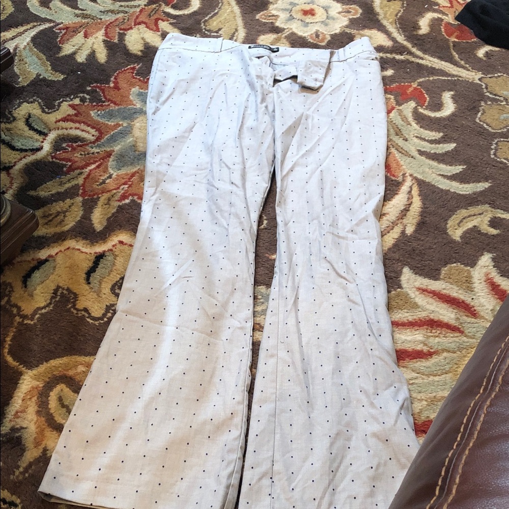 Light Beige Polka Dot Flare Leg Pants 16 tall